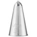 A silver metal Ateco drop flower piping tip cone with a metal lid.