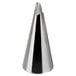 A silver cone shaped Ateco ruffle piping tip.