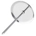 A stainless steel flat flower nail with a round metal end.