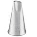 A silver Ateco curved petal piping tip with a number on it.