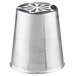A silver metal Ateco Russian piping tip with a flower design.