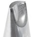 A silver metal Ateco curved petal piping tip.