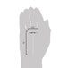 A hand holding a ruler with a measurement of the length of an Ateco stainless steel flower nail.