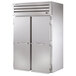 A white True Spec Series roll-in refrigerator with two solid doors.