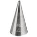 A silver cone shaped Ateco piping tip.