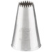 A stainless steel Ateco drop flower piping tip.