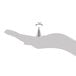 A hand holding a silver cone shaped Ateco ruffle piping tip.