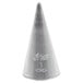 A silver cone shaped Ateco piping tip.