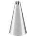 An Ateco silver cone-shaped open star piping tip.