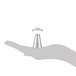 A hand holding a silver cone with a black nozzle.