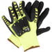 A pair of Cordova OGRE-Impact work gloves with yellow, black, and white TPR protectors.