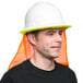 A man wearing a Cordova white full-brim hard hat.