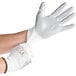 Cordova Cor-Touch II white polyester gloves with a gray nitrile palm coating.