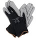 A pair of Cordova black and gray work gloves on a white background.