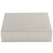 A Tablecraft stainless steel rectangular bowl with straight sides on a white background.