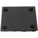 An Acopa square black slate plate with four holes.