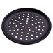 An American Metalcraft perforated hard coat anodized aluminum coupe pizza pan with holes in it.