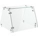 An Avantco flat glass sneeze guard with metal screws.