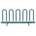A green metal Metro Smartwall G3 utensil holder with four curved ends.