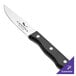 A Walco steak knife with a black Delrin handle.