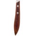 A Walco stainless steel steak knife with a Pakka wood handle.