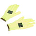 A pair of yellow Cordova iON heavy duty work gloves with black and yellow markings.