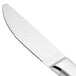 A close-up of a Walco stainless steel steak knife with a jumbo frost finished hollow handle.