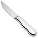 A close-up of a Walco stainless steel steak knife with a jumbo mirror finished hollow handle.