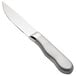 A close-up of a Walco stainless steel steak knife with a jumbo frost finished hollow handle.