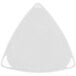 A white triangle shaped CAC Festiware plate.