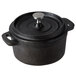 A black Valor cast iron pot with a lid.