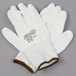 A pair of large white Cordova Mirage gloves with white polyurethane coating on the palms.