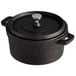 A black Valor cast iron pot with a lid.