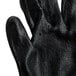 A pair of gray gloves with black nitrile palms.