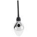 A silver metal Rabbit Aerating Wine Pourer with black accents.