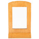 A wooden frame with a rectangular Country Oak base with a white paper in it.
