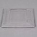 A clear square glass plate with a square edge.