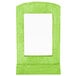 A white rectangular frame with a green border.