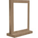 A rectangular wooden frame with a white background.