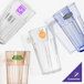 A group of Cambro clear plastic tumblers.