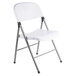Lancaster Table & Seating White Contoured Blow Molded Folding Chair with Gray Frame