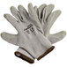 A pair of Cordova Cor-Grip II gray gloves with gray crinkle latex palms on a white background.