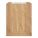 A brown paper bag with a transparent plastic window.