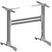 A pair of FLAT Tech silver metal table legs.
