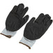 A pair of black and gray Cordova Cor-Touch foam gloves with white trim on a white background.