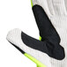 A close up of a pair of lime green and black Cordova OGRE heavy duty work gloves.