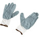 A pair of Cordova white nylon gloves with gray foam nitrile palms on a white background.