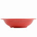 A red bowl with a white background.