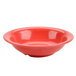 A red bowl with a white background.