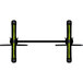 A long black rectangular FLAT Tech table base with black and yellow metal mechanisms on the ends.